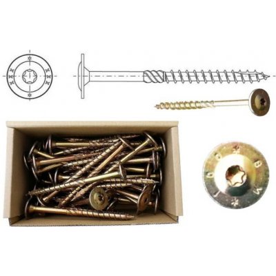Vrut stavební - talířová hlava 8 x 180 mm – Hledejceny.cz