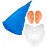 Sada modrý trpaslík klobouk vousy uši – Zboží Dáma