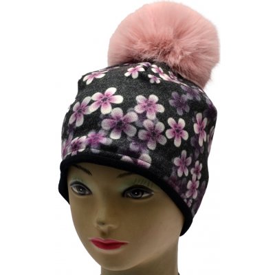 Merino čepice s bambulí RDX 4010 kvítka fialová – Zboží Dáma