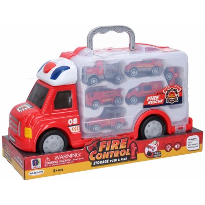 Wiky Vehicles Auto hasičské s efekty a 6 malými auty 34 cm – Zboží Dáma