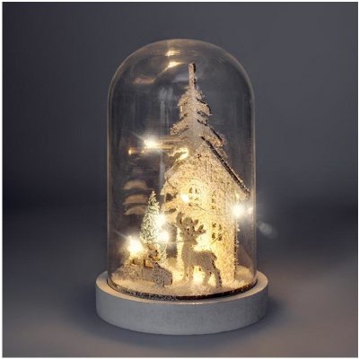 Solight LED vánoční dekorace zasněžená krajina s domkem 18cm 10x LED 2x AAA – Hledejceny.cz