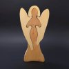Dřevěná hračka Amadea dřevěné puzzle anděl masivní dřevo dvou druhů dřevin 25 cm