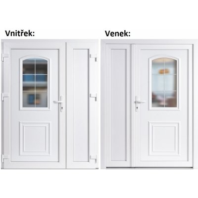 Soft Dvoukřídlé vchodové 3D 302+Panel Plný Bílá/bílá levé 150 x 200 cm – Hledejceny.cz