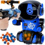 Kruzzel 23171 Střílející hra robot - 2 pistole na pěnové míčky a terč ve tvaru robota modrá – Hledejceny.cz