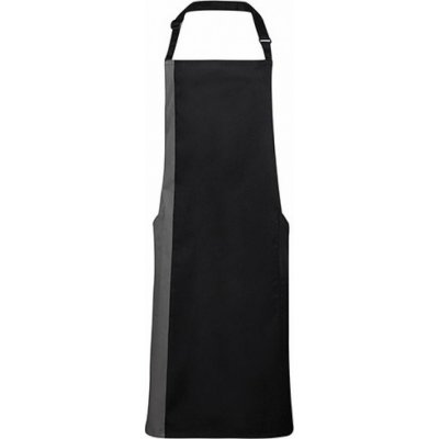 Premier Workwear Klasická zástěra s laclem s kontrastně zbarveným bočním dílem černá šedá 72x86cm PW162 – Hledejceny.cz