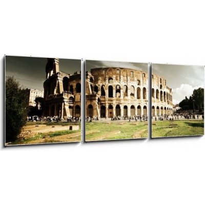 Obraz 3D třídílný - 150 x 50 cm - Colosseum in Rome, Italy Koloseum v Římě, Itálie – Zbozi.Blesk.cz