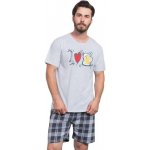 I love beer pánské pyžamo krátké světle šedé – Zboží Dáma