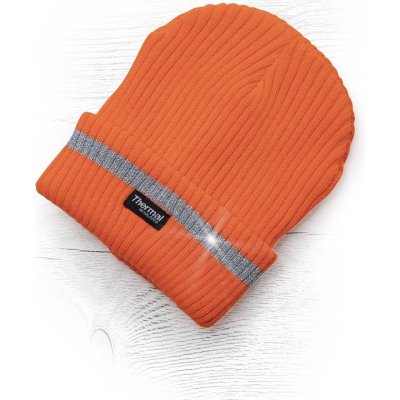Malfini Spark zimní čepice pletená + fleece hi viz oranžová