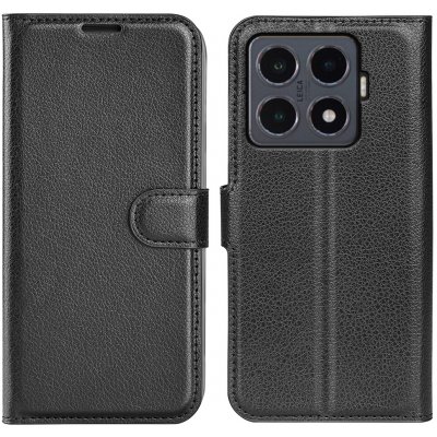 Litchi knížkové pouzdro na Xiaomi 15T Pro - černé – Zboží Živě