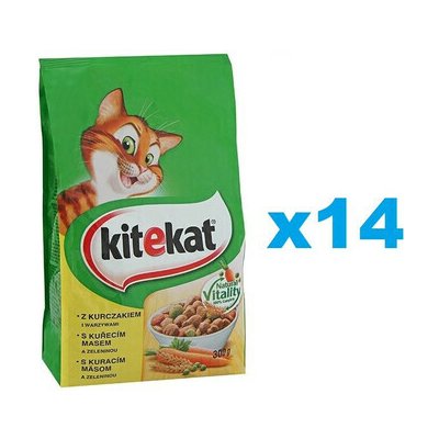 KITEKAT suché s kuřecím masem a zeleninou 14 x 0,3 kg – Hledejceny.cz