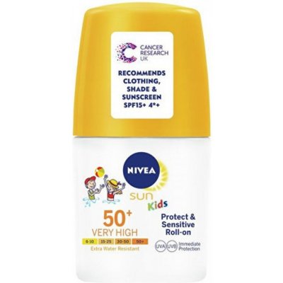 Nivea Sun Babies & Kids Sensitive Protect SPF50 5v1 mléko na opalování v kuličce 50 ml – Zboží Mobilmania