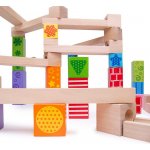 Bigjigs Toys Dřevěná kuličková dráha barevná BJ786 – Hledejceny.cz
