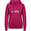 Dámská mikina s potiskem AWDis Hoodie mikina Psí design s nápisem DOGAHOLIC Svůdná růžová