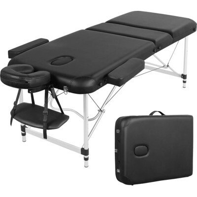 YAHEETECH Masážní stůl 610918 black, nosnost 250 kg, 185 x 70 x (67,5-88) cm – Zboží Dáma