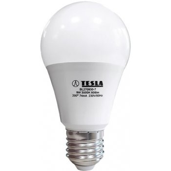 Tesla BL270930-4 LED žárovka BULB E27 9W 230V 806lm 3000K Teplá bílá 160° Eco Label
