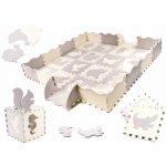 KIK Kontrastní pěnové puzzle 30 x 30 cm 36 ks šedá krémová – Zboží Dáma