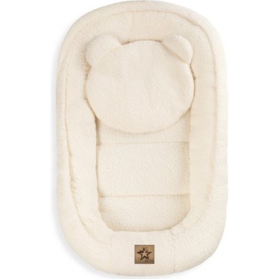 Baby Nellys Oboustranné hnízdečko s polštářkem Teddy Boucle krémové – Hledejceny.cz