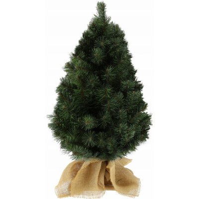 KADAX Umělý vánoční stromek 80cm malá jedle se 105 větvemi mini jedle s jutou stolní vánoční stromek z PVC fólie umělá jedle umělé jedle Klaus 80cm