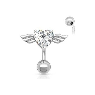 Šperky4U piercing do pupíku okřídlené srdce WP01006-C – Sleviste.cz