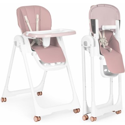 ECOTOYS Výškově nastavitelná krmicí židle s popruhy z a dvojitým podnosem – Zboží Mobilmania