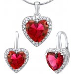SILVEGO stříbrný set šperků Romance náušnice a přívěsek srdce LPS0629ER – Zboží Dáma