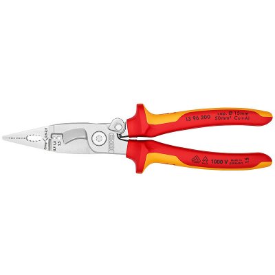 Knipex Elektroinstalační kleště chromované 200 mm 1396200 – Zbozi.Blesk.cz