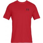 Pánské tričko s krátkým rukávem UA sportstyle Left Chest Red, 1326799-600