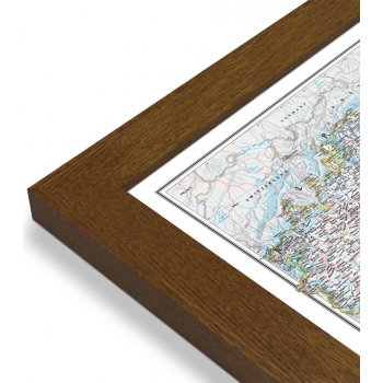 National Geographic Itálie - nástěnná mapa Classic 60 x 85 cm Varianta: mapa v dřevěném rámu, Provedení: Pegi tmavý ořech