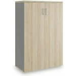 Rauman Střední skříň SimpleOffice 80 x 40 x 120 cm, dub světlý / šedá – Zboží Mobilmania