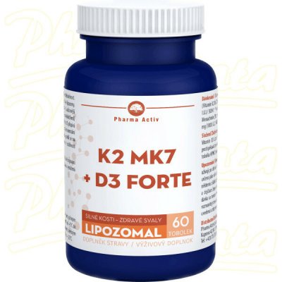 Pharma Activ Lipozomal K2 MK7 + D3 forte 60 tobolek – Hledejceny.cz