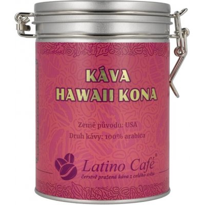 Latino Cafe Káva Arabica Káva Hawai Kona v luxusní plechovce zrnková 0,2 kg – Hledejceny.cz