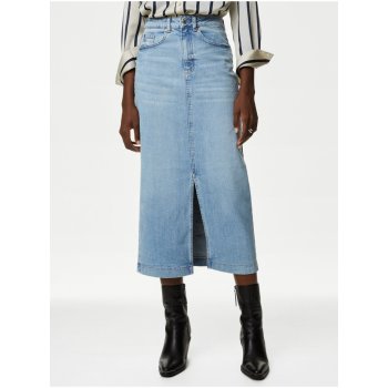 Marks & Spencer dámská džínová midi sukně světle modrá