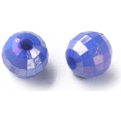 Akrylové korálky broušené - AB efekt - světle modré - ∅ 6 mm - 10 ks – Zboží Mobilmania
