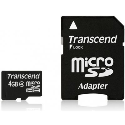 Transcend microSDHC 4GB Class 4 TS4GUSDHC4 od 130 Kč - Heureka.cz