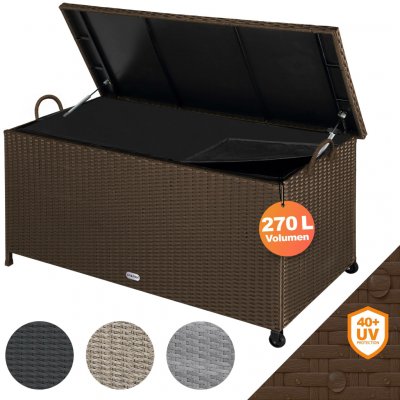 Casaria Polyratanový 122 x 56 x 61cm hnědý 103761 – Zboží Mobilmania