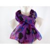 Šátek Art of Polo Lehký šátek s kytičkami fialový