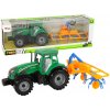 Auta, bagry, technika Lean Toys Zelený traktor s oranžovým a modrým třecím pohonem
