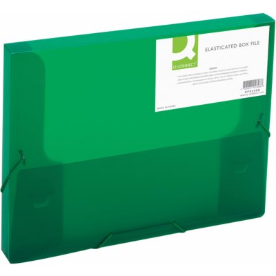 Q-CONNECT Box na spisy Q-C A4 s gumič., transp. zelená 2,5cm – Sleviste.cz