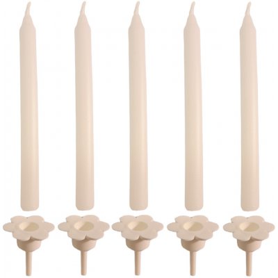 Emocio Dortové svíčky s držáky bílé