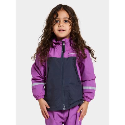 Didriksons Dětská nepromokavá bunda s fleecem Enso tulip purple – Sleviste.cz