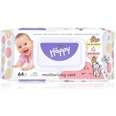 Bella Baby Happy Oat Proteins & Panthenol dětské vlhčené ubrousky 64 ks