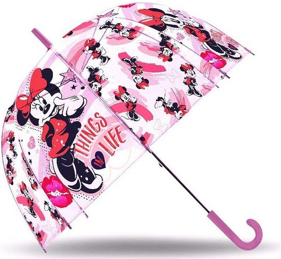Euroswan Minnie mouse deštník automatický transparentní růžový od 195 Kč -  Heureka.cz