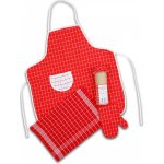 Sleep-well Kuchyňská souprava Negativ tubus červená Zástěra chňapka utěrka – Hledejceny.cz