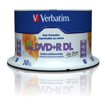 Verbatim DVD+R 8,5GB 8x, printable, spindle, 50ks (97693)