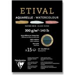 Clairefontaine Akvarelový blok Etival Black Cold Pressed/Rough A4 15 listů 300 g – Zboží Dáma