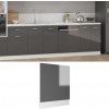 Kuchyňská dolní skříňka Petrashop Panel na myčku šedý vysoký lesk 59,5 x 3 x 67 cm dřevotříska Šedá