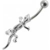 Piercing Šperky4U stříbrný pohyblivý piercing do pupíku ještěrka BP01047