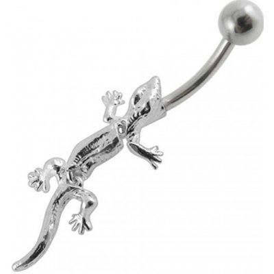 Šperky4U stříbrný pohyblivý piercing do pupíku ještěrka BP01047 – Zboží Mobilmania