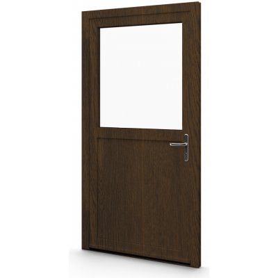Aluplast jednokřídlové hlavní vchodové dveře ořech/bílá 04 Pravé 100 x 210 cm – Hledejceny.cz