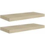 Shumee plovoucí nástěnné 2 ks dubové 60×23,5×3,8 cm MDF, 323875 – Zboží Dáma